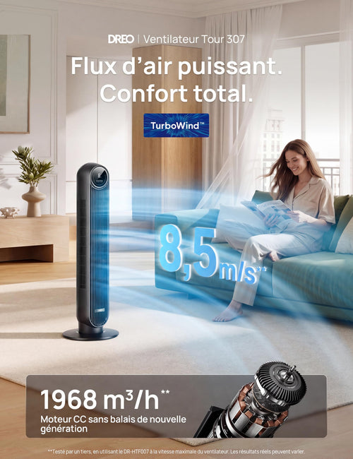 Dreo Turmventilator leise 20 dB